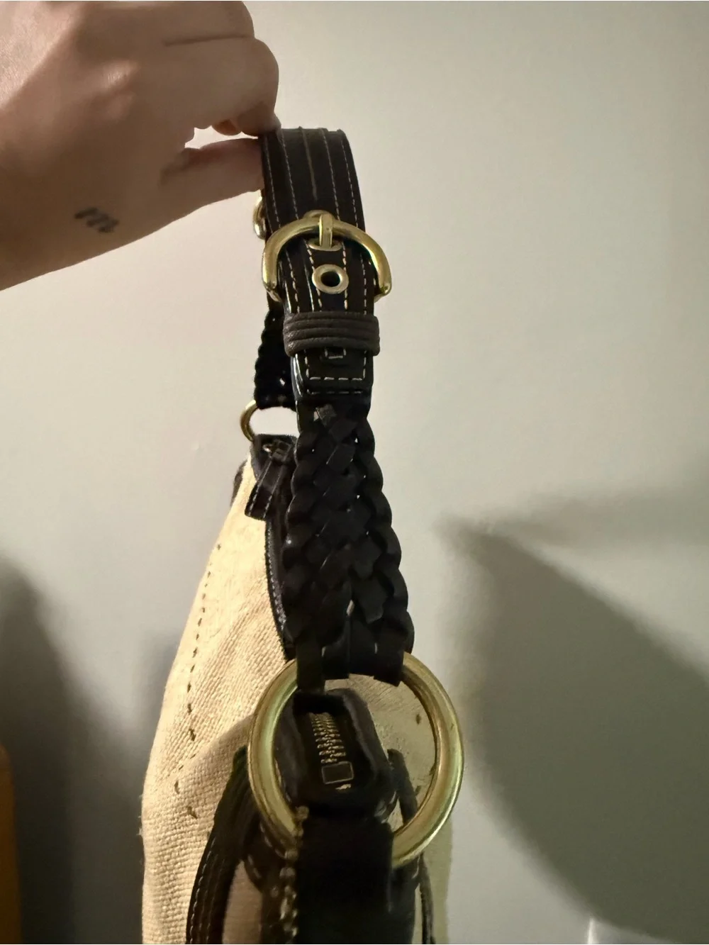 Coach soho hobo angora straw / see descr for callouts